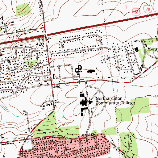 Topographic Map of Bethlehem Township Volunteer Fire Company EMS Heliport, PA