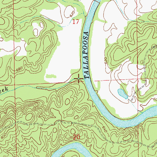 Topographic Map of Laney Creek, AL