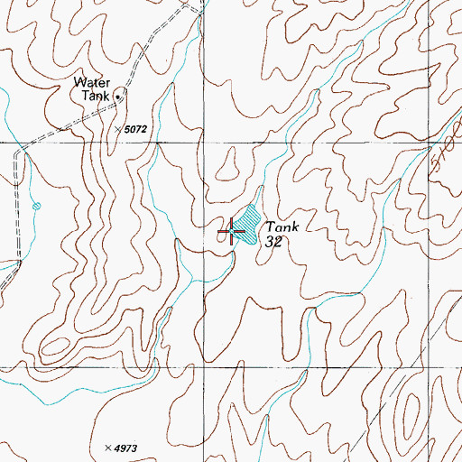 Topographic Map of Tank Thirtytwo, AZ