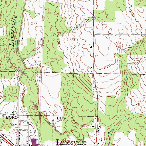 Topographic Map of Summers Heliport, PA