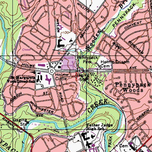 Topographic Map of Harrisburg, PA