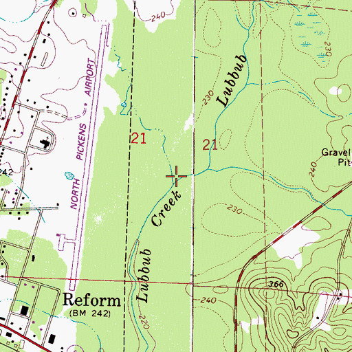 Topographic Map of Langdon Branch, AL