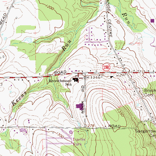 Topographic Map of Brookhouser Elementary School, PA