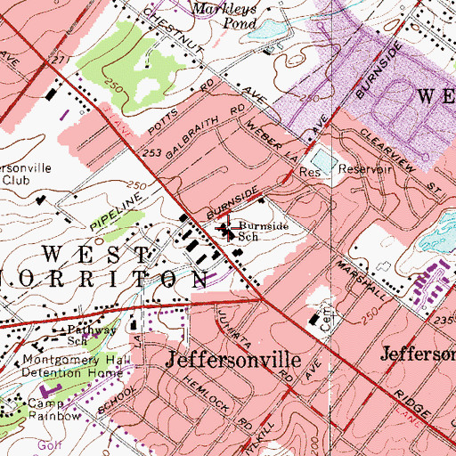 Topographic Map of Burnside Elementary School, PA