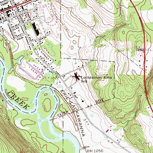 Topographic Map of Cochranton Elementary School, PA