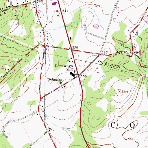 Topographic Map of Conewago Elementary School, PA