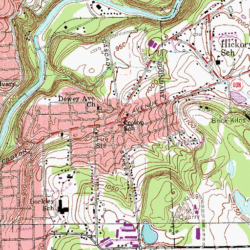 Topographic Map of Croton Elementary School, PA