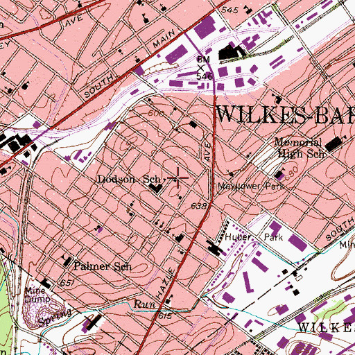 Topographic Map of Dodson Elementary School, PA