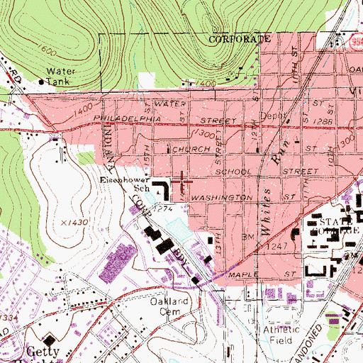 Topographic Map of Eisenhower Elementary School, PA