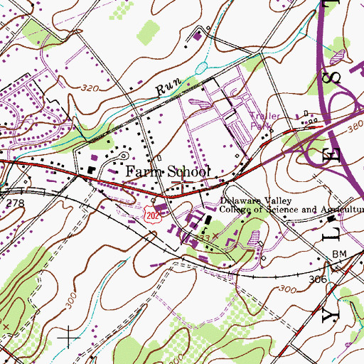 Topographic Map of Farm School, PA