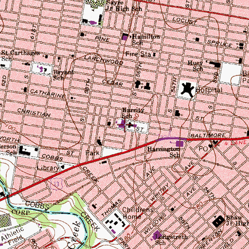 Topographic Map of Harrity Elementary School, PA