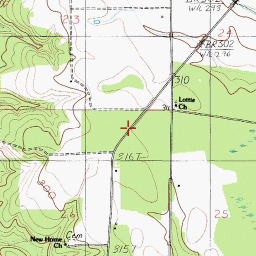 Topographic Map of Langham Lottie School, AL