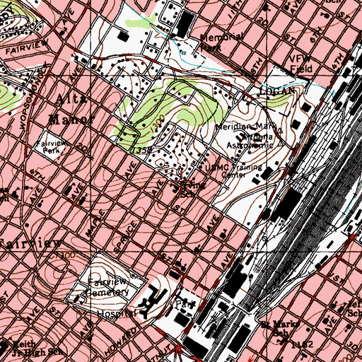 Topographic Map of Irving Elementary School, PA