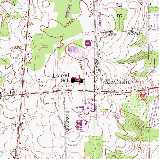 Topographic Map of Laurel Junior Senior High School, PA