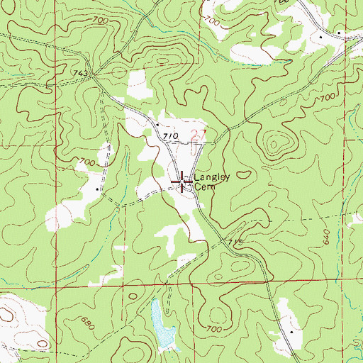 Topographic Map of Langley Cemetery, AL