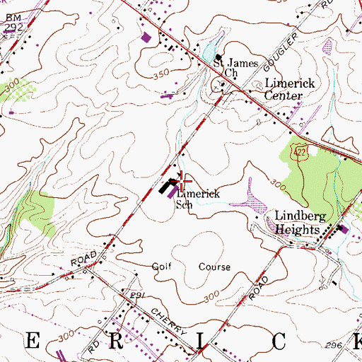 Topographic Map of Limerick Elementary School, PA