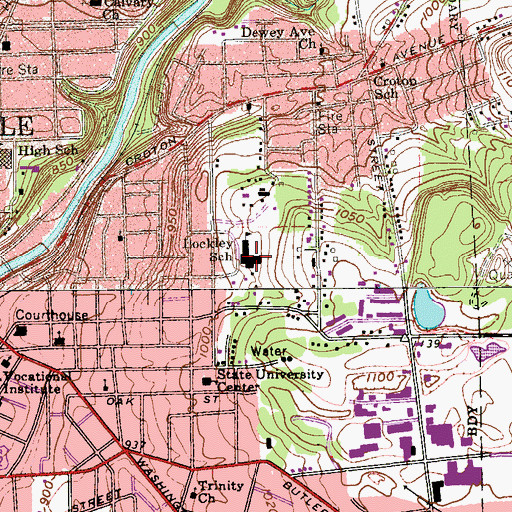 Topographic Map of Harry W Lockley Elementary School, PA