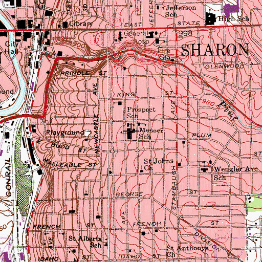 Topographic Map of Musser Elementary School, PA