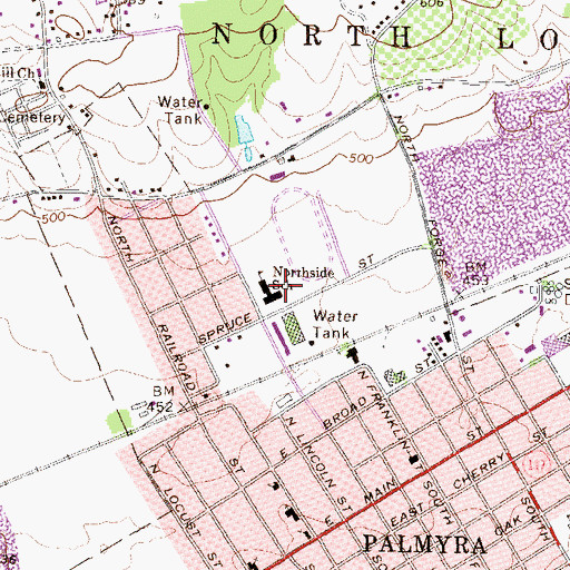 Topographic Map of Northside Elementary School, PA