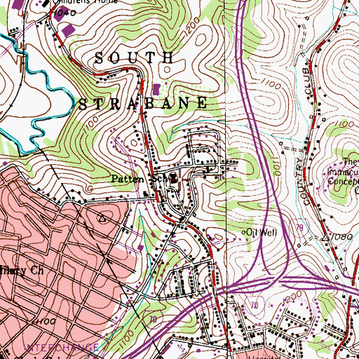 Topographic Map of Patten Elementary School, PA