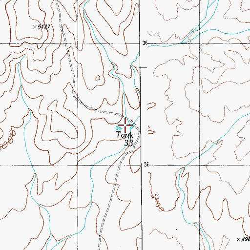 Topographic Map of Tank Thirtythree, AZ