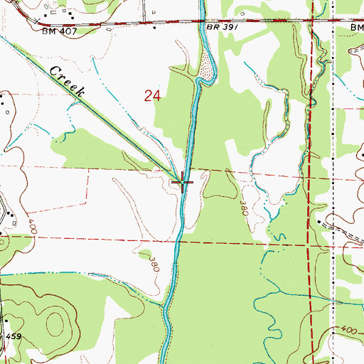 Topographic Map of Langston Creek, AL