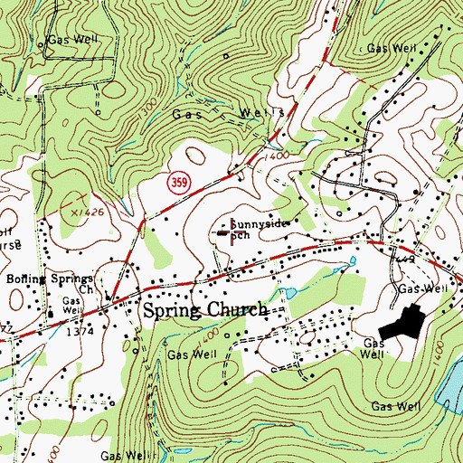 Topographic Map of Sunnyside Elementary School, PA