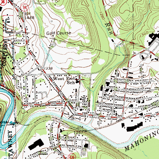 Topographic Map of West End Elementary School, PA