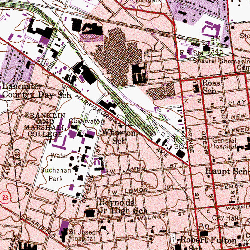 Topographic Map of Thomas Wharton Elementary School, PA