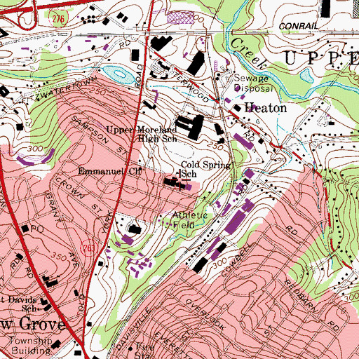 Topographic Map of Cold Spring Elementary School, PA