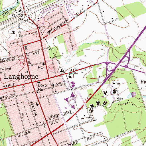 Topographic Map of Oliver Heckman Elementary School, PA