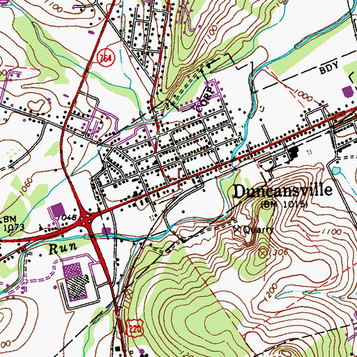Topographic Map of Duncansville, PA