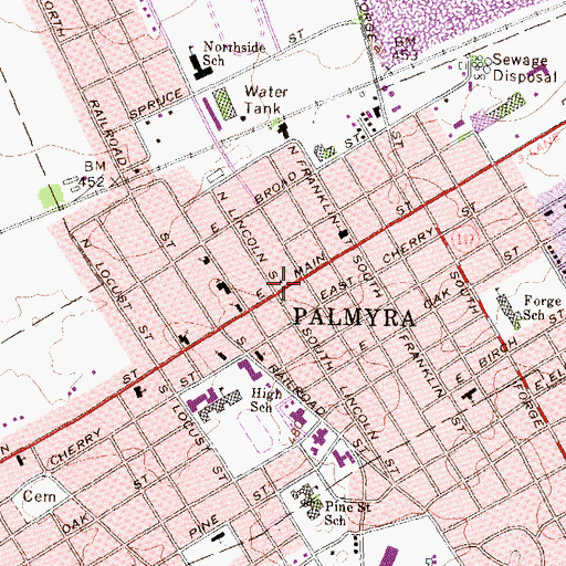Topographic Map of Palmyra, PA