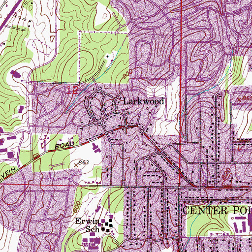 Topographic Map of Larkwood, AL