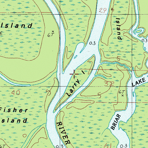 Topographic Map of Larry Island, AL