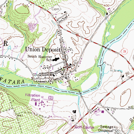 Topographic Map of Union Deposit, PA