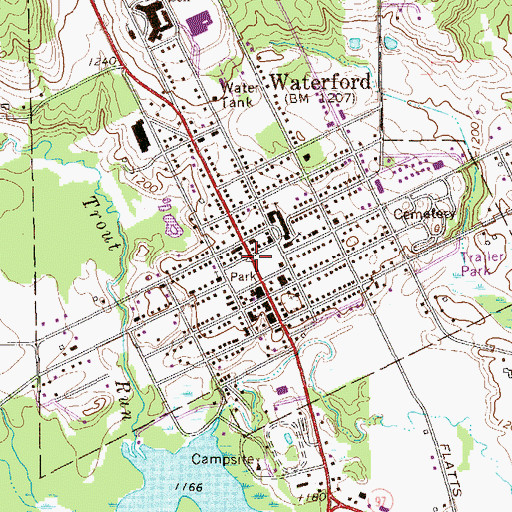 Topographic Map of Waterford, PA
