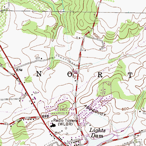 Topographic Map of Lebanon County, PA