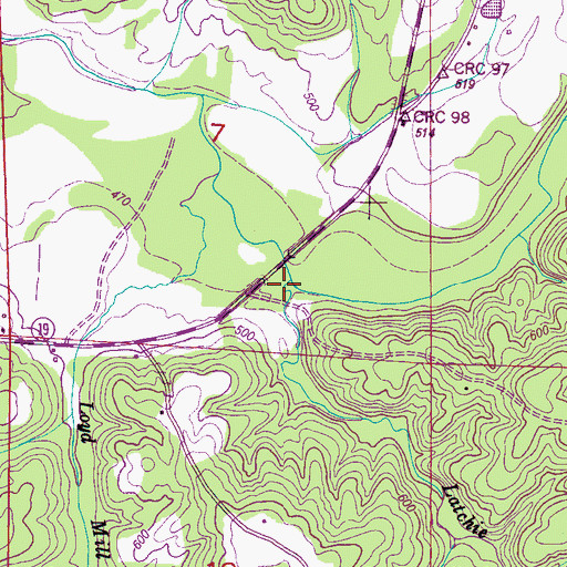 Topographic Map of Latchie Branch, AL