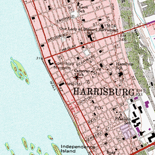 Topographic Map of Cameron School, PA