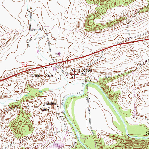 Topographic Map of Cisna School, PA