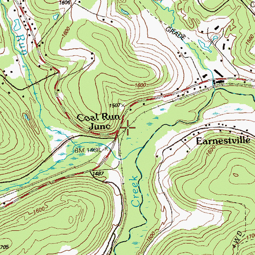 Topographic Map of Coal Run Junction, PA