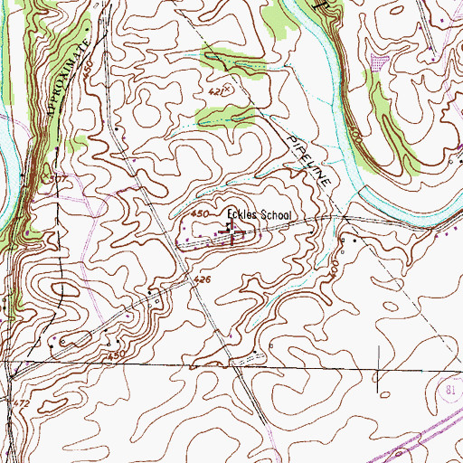 Topographic Map of Eckles School, PA