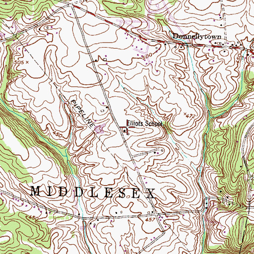 Topographic Map of Elliots School, PA