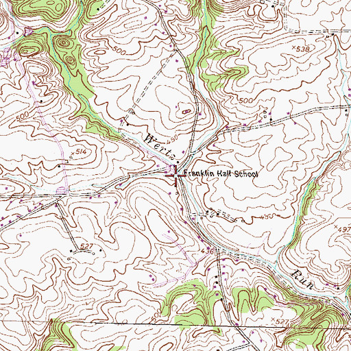 Topographic Map of Franklin Hall School, PA