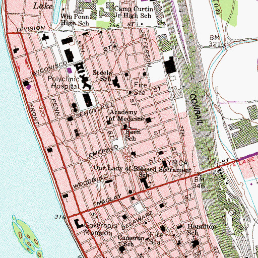 Topographic Map of Keen School, PA