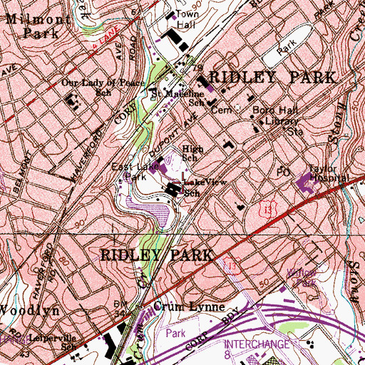 Topographic Map of Lake View Elementary School, PA