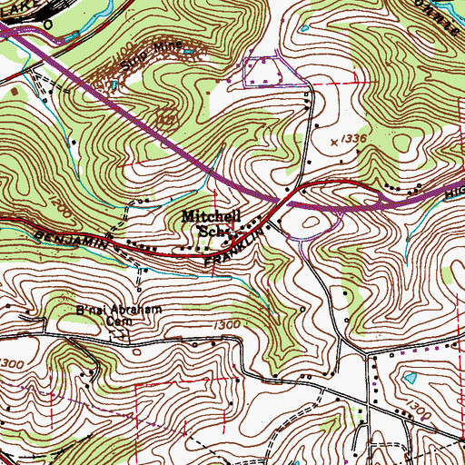 Topographic Map of Mitchell School, PA