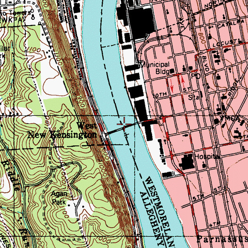 Topographic Map of C L Schmitt Bridge, PA