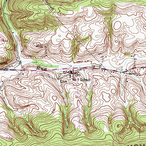 Topographic Map of Number 1 School, PA